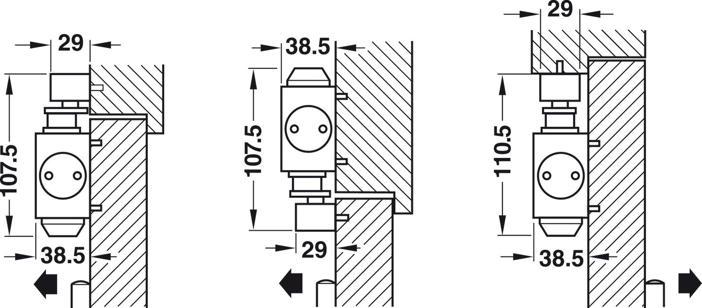 HAFELE Overhead Door Closer With Slide Rail 61 | Door closers in Dar