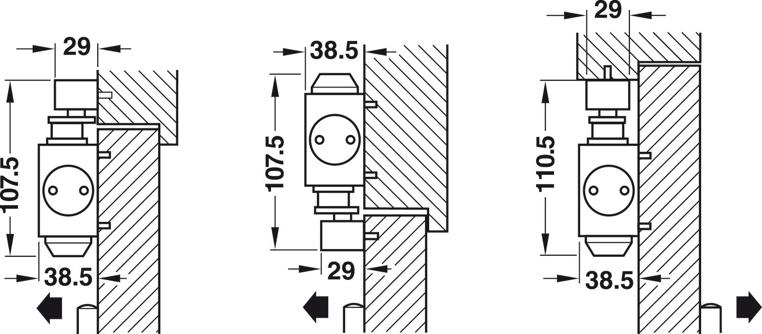 HAFELE Overhead Door Closer With Slide Rail 61 | Door closers in Dar