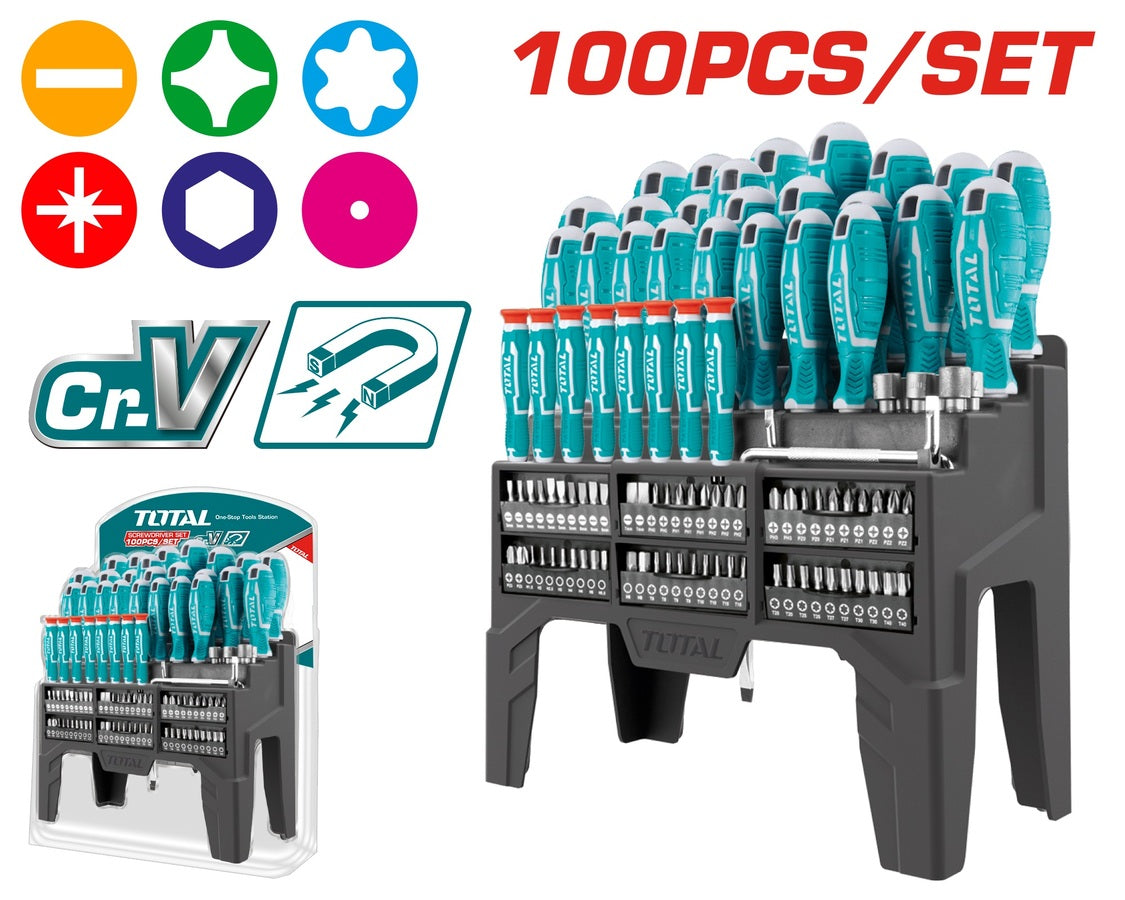TOTAL 100pc Screwdriver Set 2506100 | Screwdrivers in Dar Tanzania