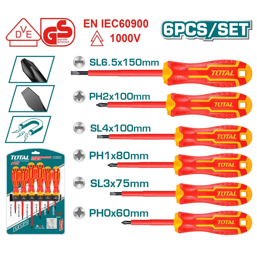 TOTAL 6pc Insulated Screwdriver Set 566 | Screwdrivers in Dar Tanzania