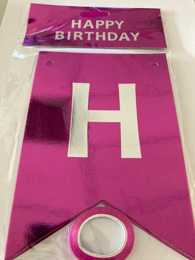 Creative Black With Gold Foil Happy Birthday Banner in Dar Tanzania