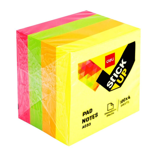 Deli 400pc 2 x 2 inch Neon Multicolor Sticky Notes in Dar Tanzania