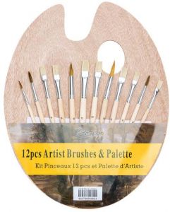 Watercolor Brushes 12pc Set With Palette | Paint Brushes in Dar