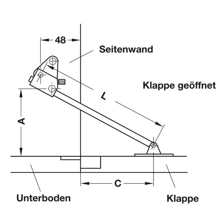 HAFELE Cabinet Lid Arm Brake Flap 220mm with Clamping Block And Screw-on Strap 2pc Left Right Set 36586740