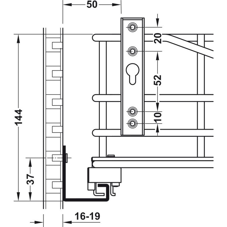 HAFELE Kitchen Cabinet Internal Pull Out Wired Basket 54906207