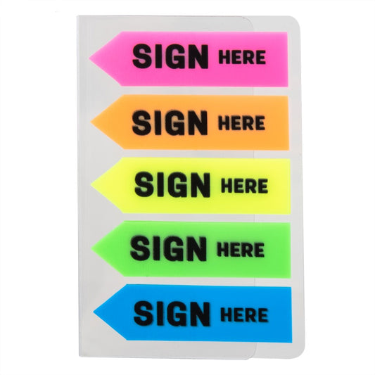 SIGN HERE Sticky Index Page Markers | Sign here sticky notes