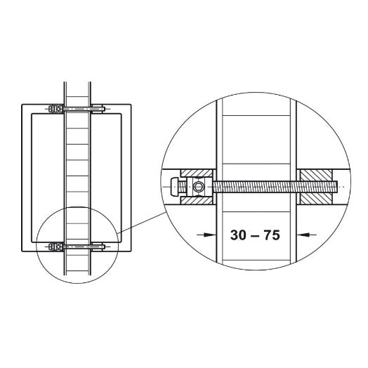 HAFELE Carlo Door 2pc Pull Handles 46.5cm 90303254