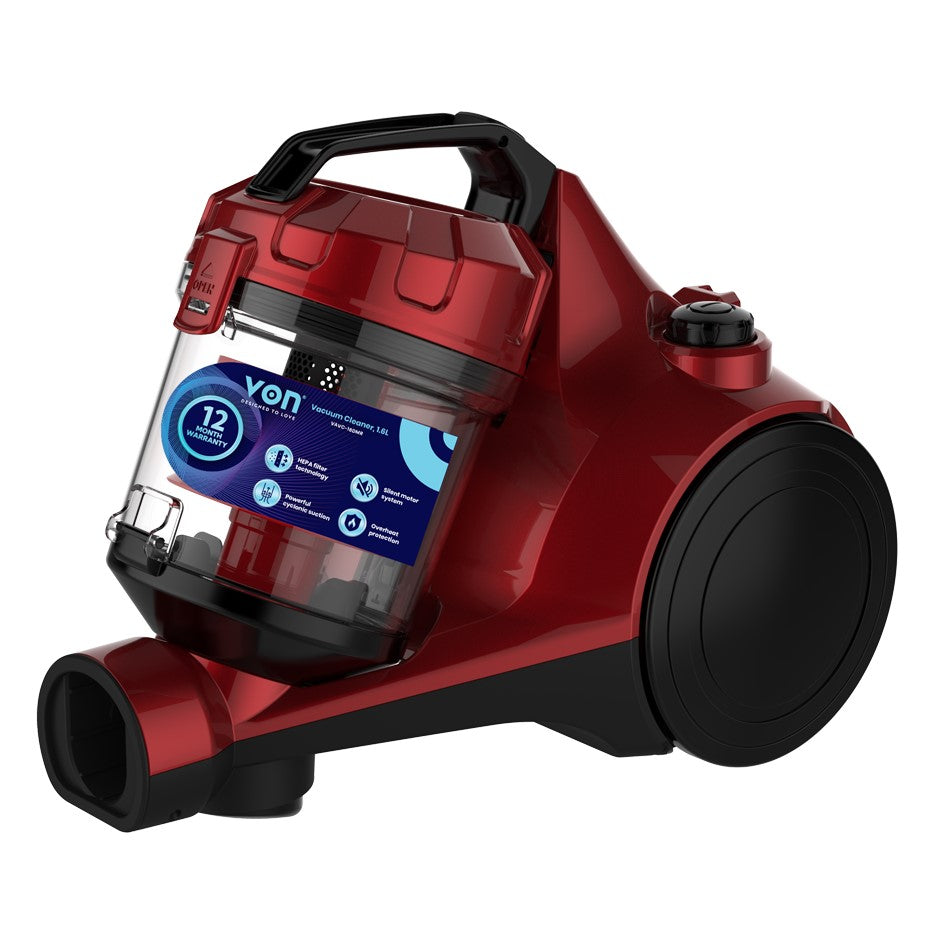 VON VAVC-16DMR, 1200W, 1.6 Lt, Bagless Vacuum Cleaner | VON Tanzania