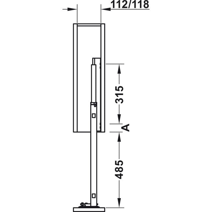 HAFELE Narrow Cabinet Base Unit Internal Pull Out Rail Shelf 54937200