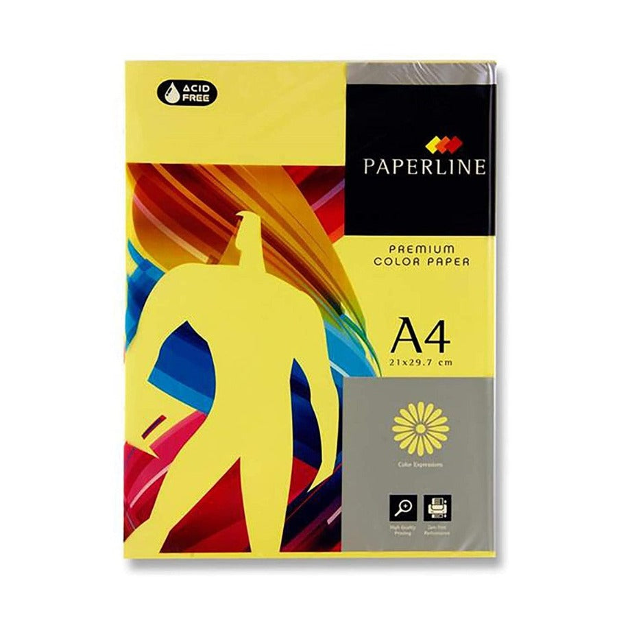 PAPERLINE Premium A4 80 gsm Yellow Colour Paper Pack of 500