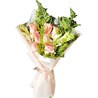 Peachy 30cm Flower Bouquet | Fresh Flower bouquets in Dar Tanzania