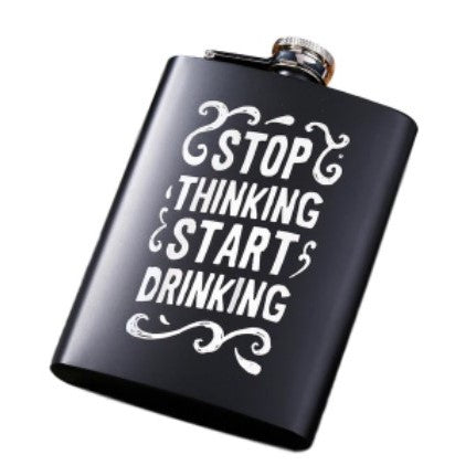 Drinking Quote Black Steel Hip Flask | Whiskey flasks in Dar Tanzania