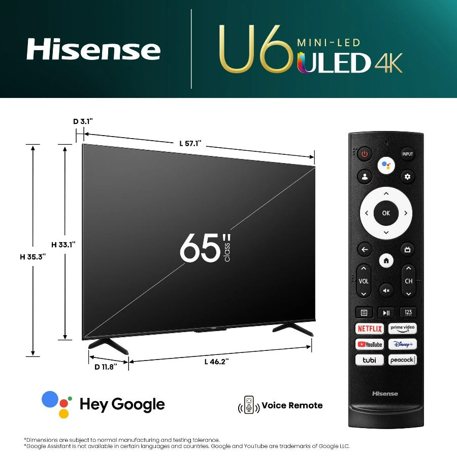 HISENSE 65 Inch QLED Smart UHD 4K TV 65U6K | Smart TV in Dar Tanzania