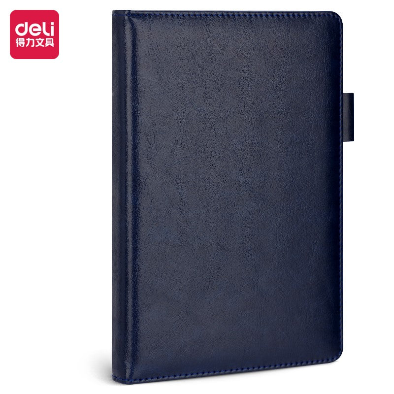 DELI PU Blue Leather A5, 180 Sheets Executive Notebook 22298
