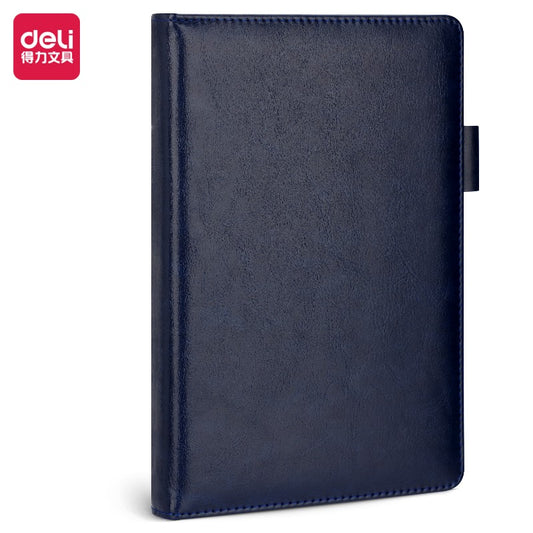 DELI PU Blue Leather A5, 180 Sheets Executive Notebook 22298