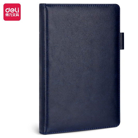 DELI PU Black Leather A5, 180 Sheets Executive Notebook 22298