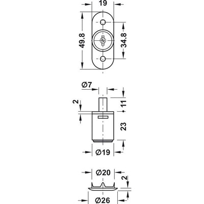 HAFELE Push Button Cylinder Lock 23433430 | Door Locks in Dar Tanzania
