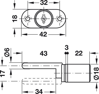 HAFELE Locking Rotary Lock 23499600 | Furniture Locks In Dar Tanzania
