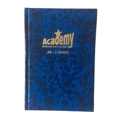 Academy 2 Quire, A6, Blue hard cover notebook