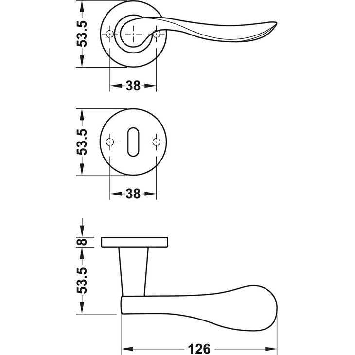 HAFELE Door Handle Set 90392686 LDH 2180