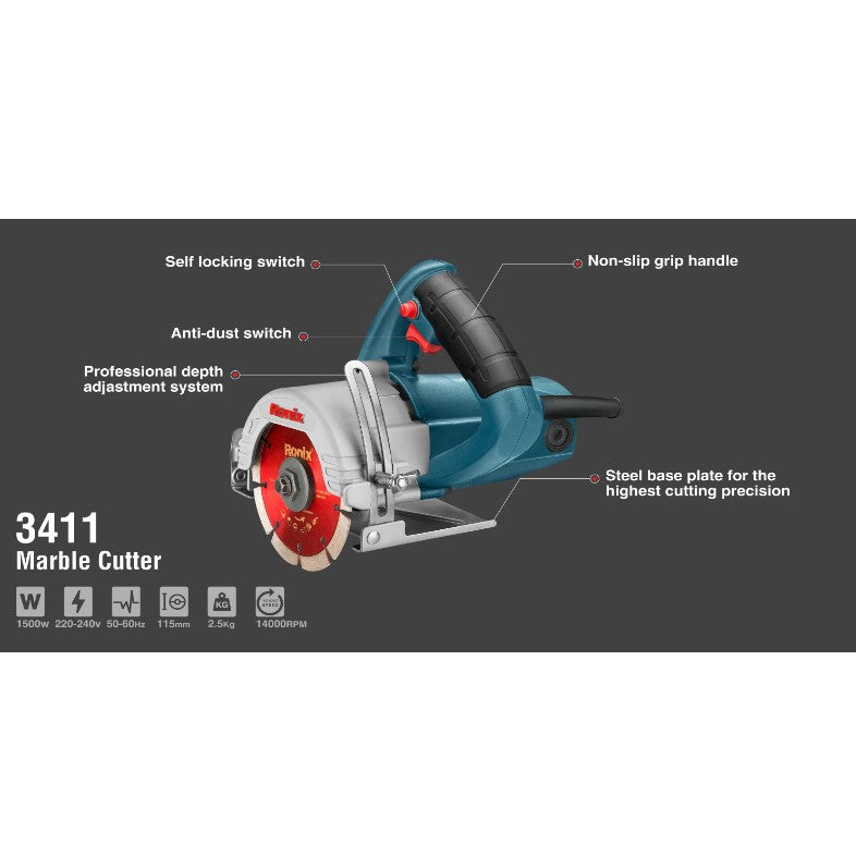 1500w, 115mm, 14000rpm, 3411 RONIX Marble Cutter in Tanzania