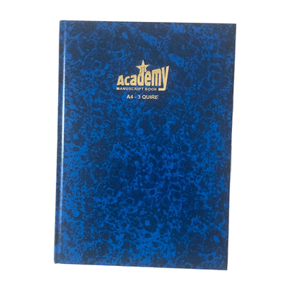 Academy 3 Quire, A4, Blue hard cover notebook