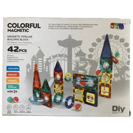 42pc Colorful Magnetic Pipeline 3D Building Blocks Set | Tanzania