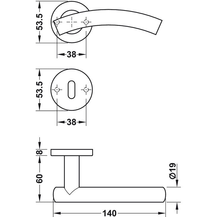 HAFELE Door handle set 90392576 LDH 2174