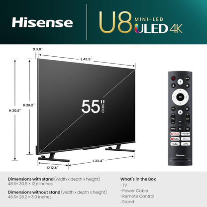 HISENSE 65 inch Mini-LED Smart UHD 4K TV 65U8K | TV in Dar Tanzania