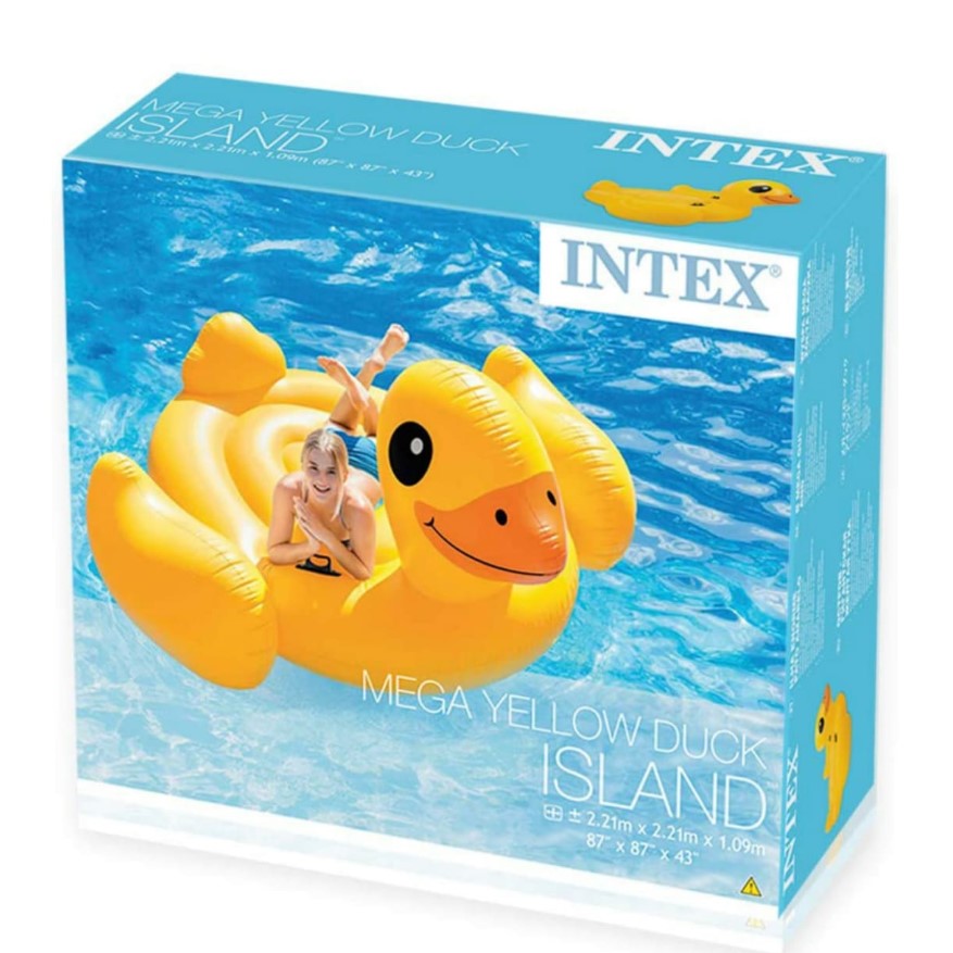 INTEX Mega Yellow Duck Island Inflatable Float 56286 