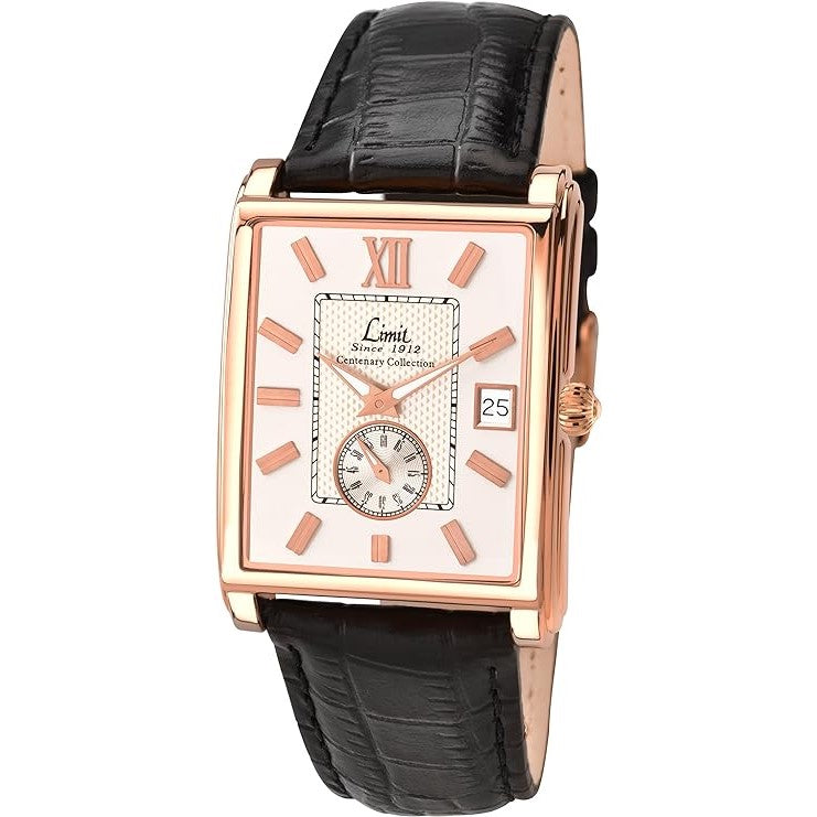 LIMIT Men's Centenary Collection Square Quartz Gold Steel Watch With Cream Dial 5584