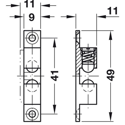 HAFELE Twin Ball Catch 24420015