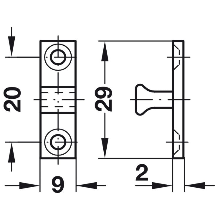 HAFELE Twin Ball Catch 24420015