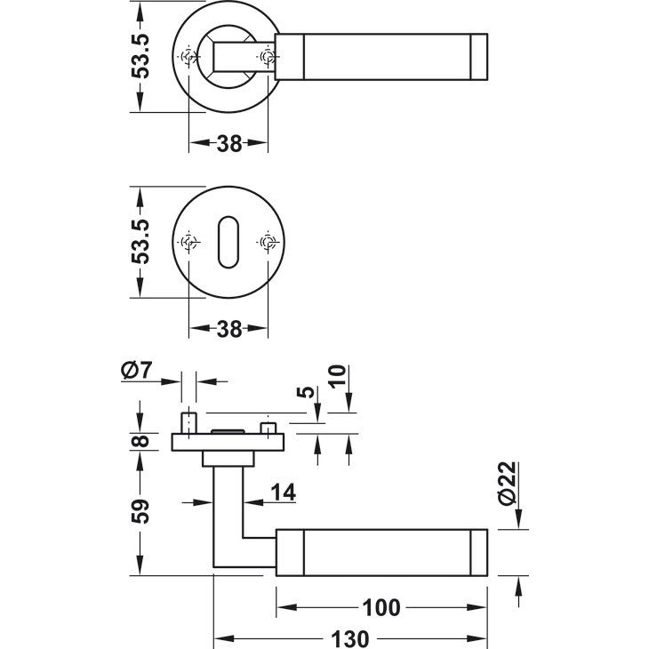 HAFELE Door Handle Set 90382120 LDH 2180