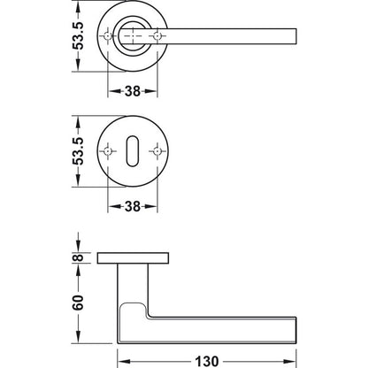 Hafele Door Handle Set 90392646 LDH2181 | Door handles in Dar Tanzania