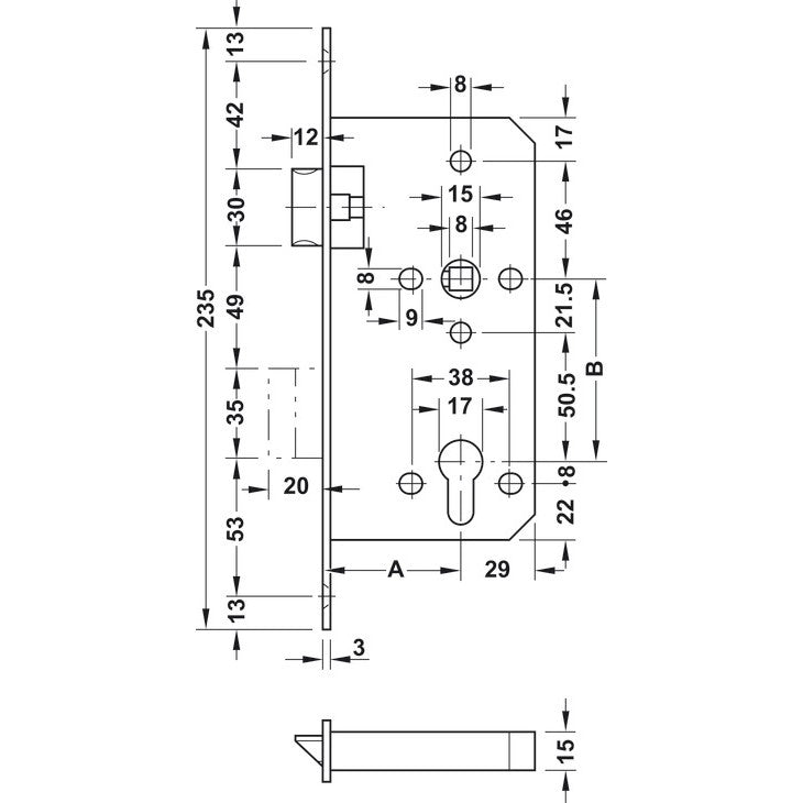 HAFELE Mortise lock 91102151 | Mortise lock in Dar Tanzania