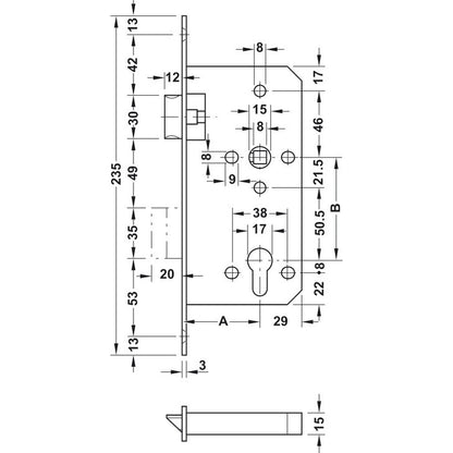 HAFELE Mortise lock 91102151 | Mortise lock in Dar Tanzania