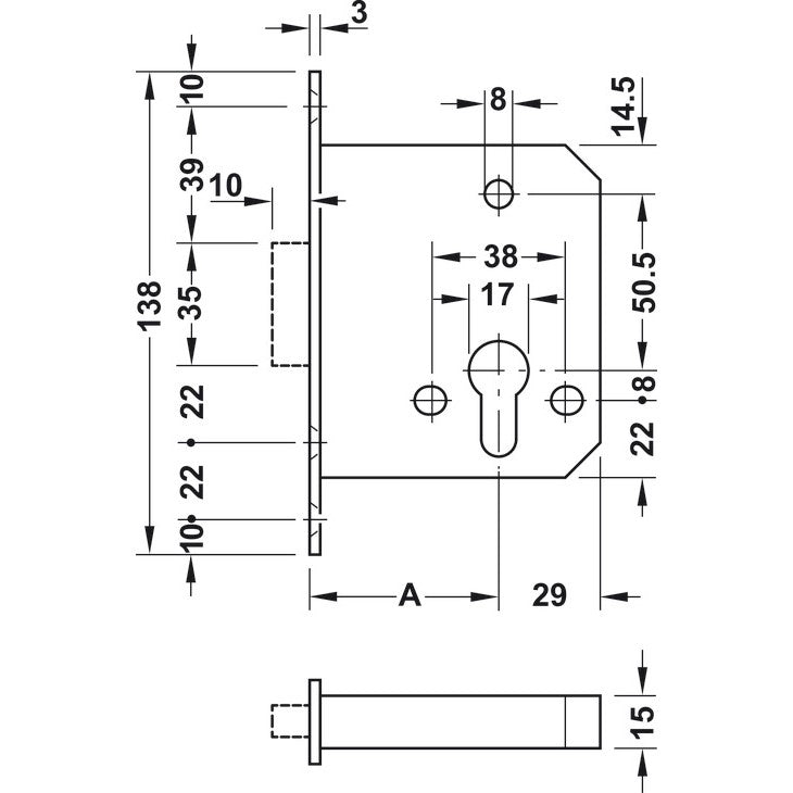 HAFELE Mortise Deadlock 91122490 | Mortise lock in Dar Tanzania