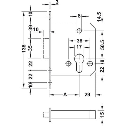 HAFELE Mortise Deadlock 91122490 | Mortise lock in Dar Tanzania