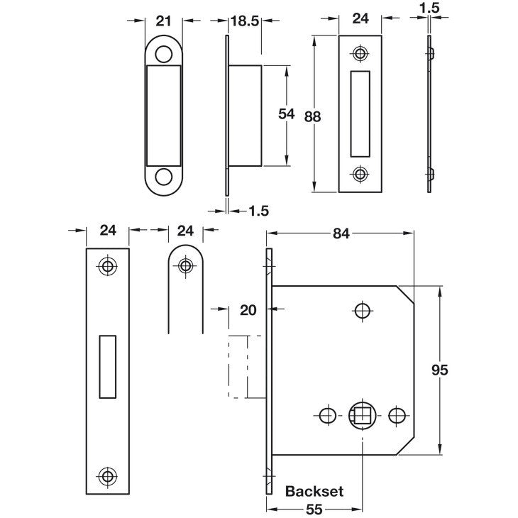 HAFELE 91122511 Bathroom hinged door Mortise dead lock in Dar Tanzania