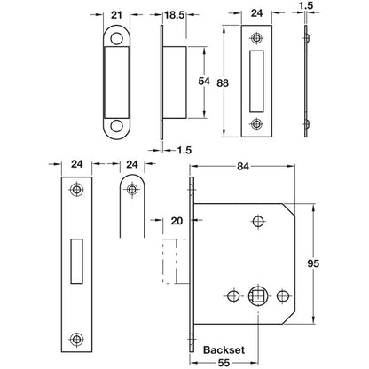 HAFELE 91122511 Bathroom hinged door Mortise dead lock in Dar Tanzania