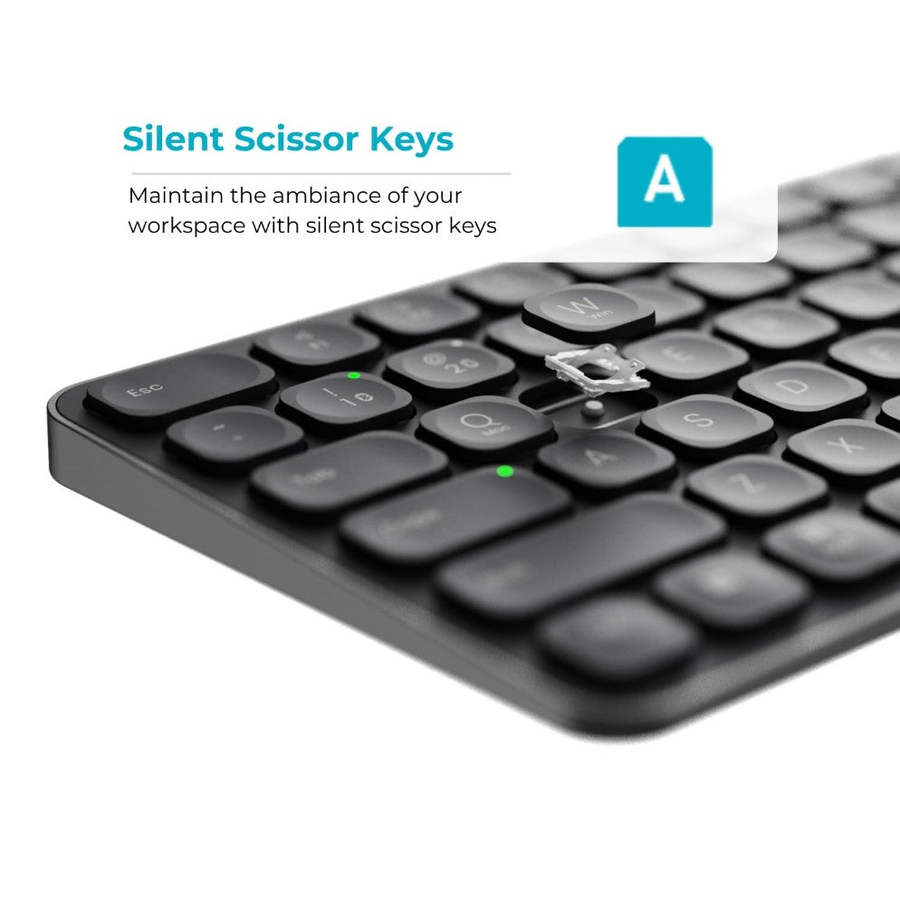 RAPOO 9350s Multi-mode, Slim Metal Wireless Keyboard & Mouse Combo