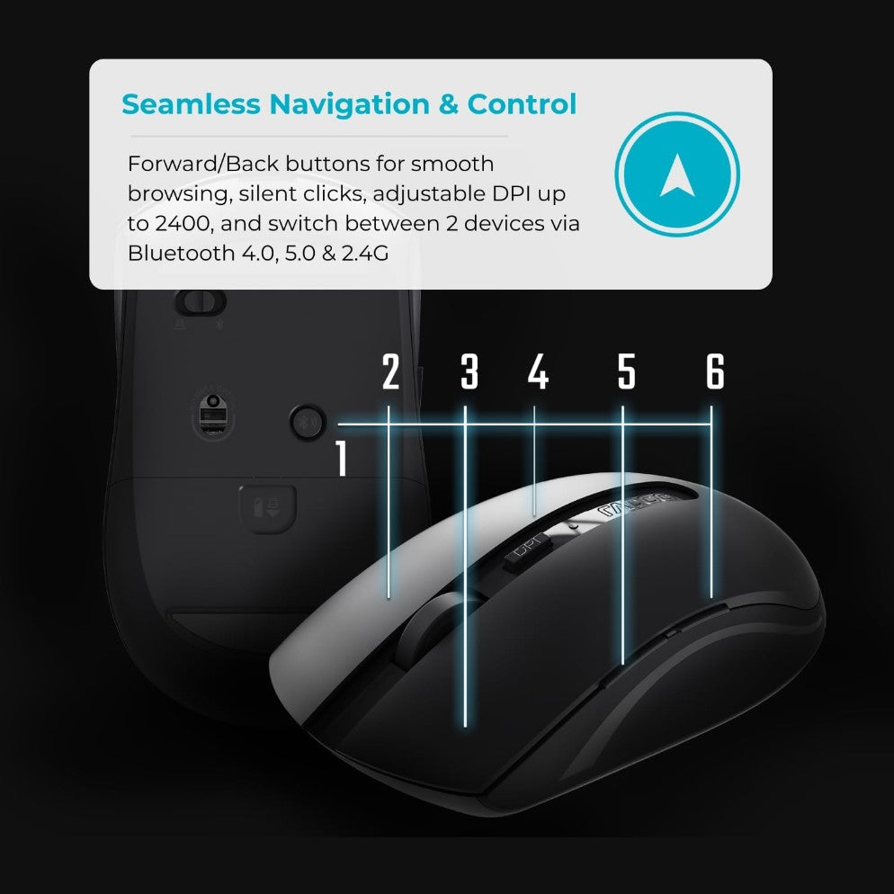 RAPOO 9350s Multi-mode, Slim Metal Wireless Keyboard & Mouse Combo