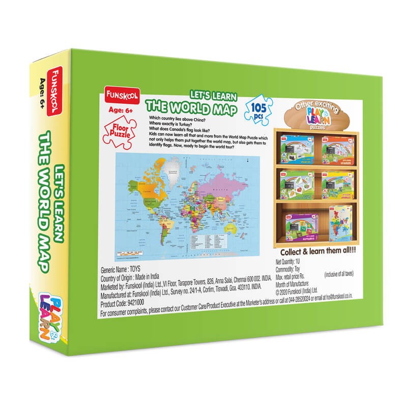 FUNSKOOL Lets Learn World Map Puzzle | Puzzles in Dar Tanzania