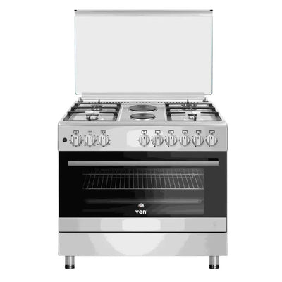 VON 90x60cm, 4 Gas, 2 Electric, Electric Oven Cooker, VCF964271FFX
