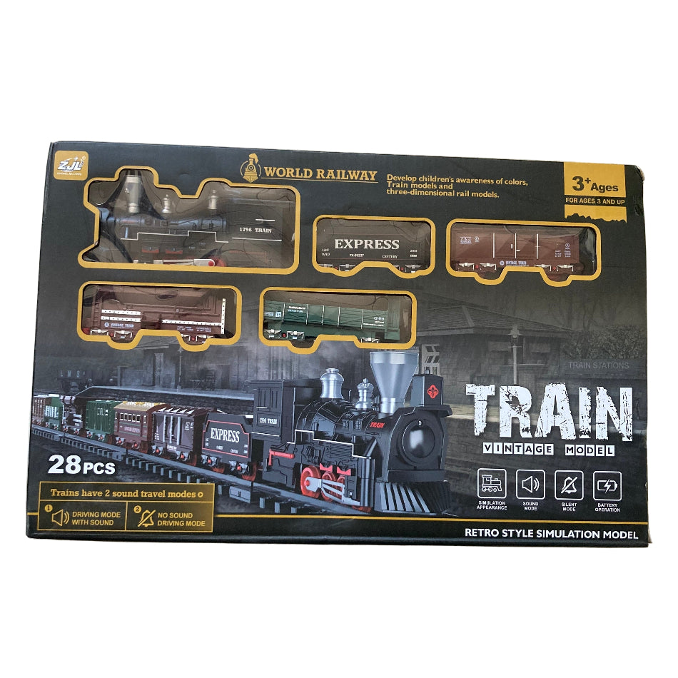 WORLD RAILWAY 28pc Vintage Train Model Set With Tracks
