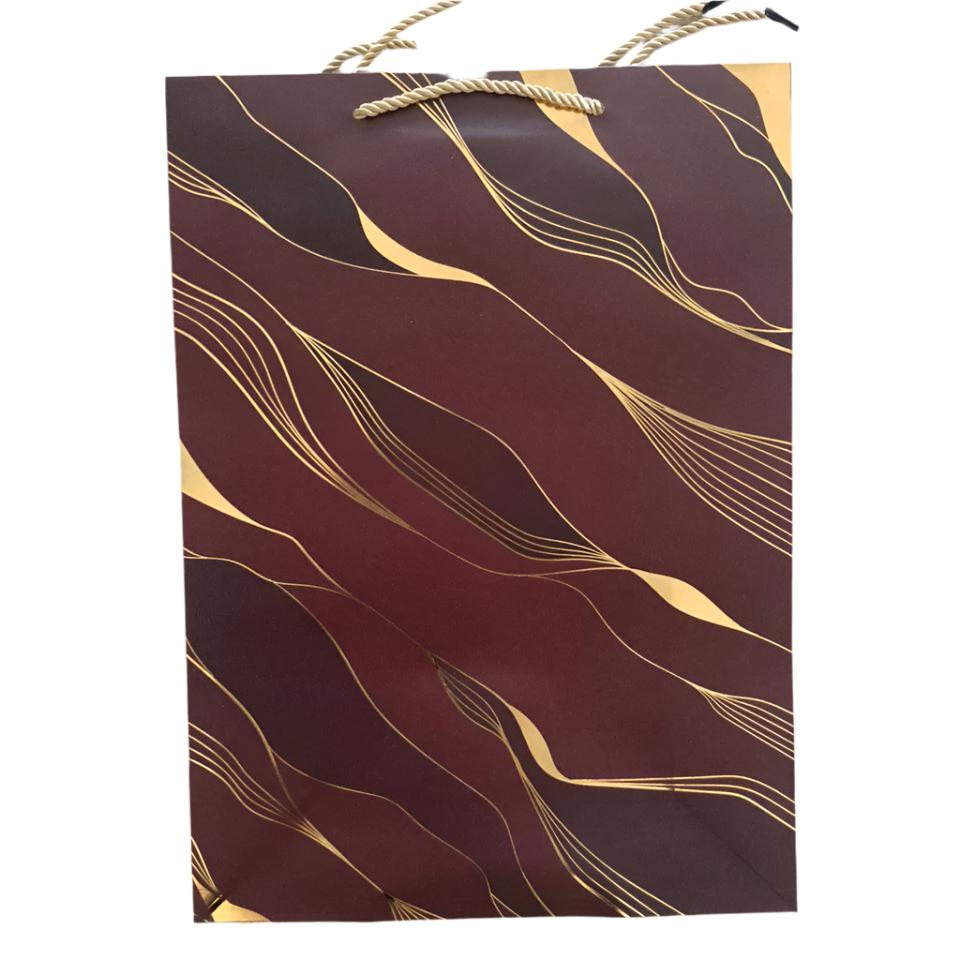 Brown with gold swirls Gift Bag xl | Gift bags in Dar Tanzania