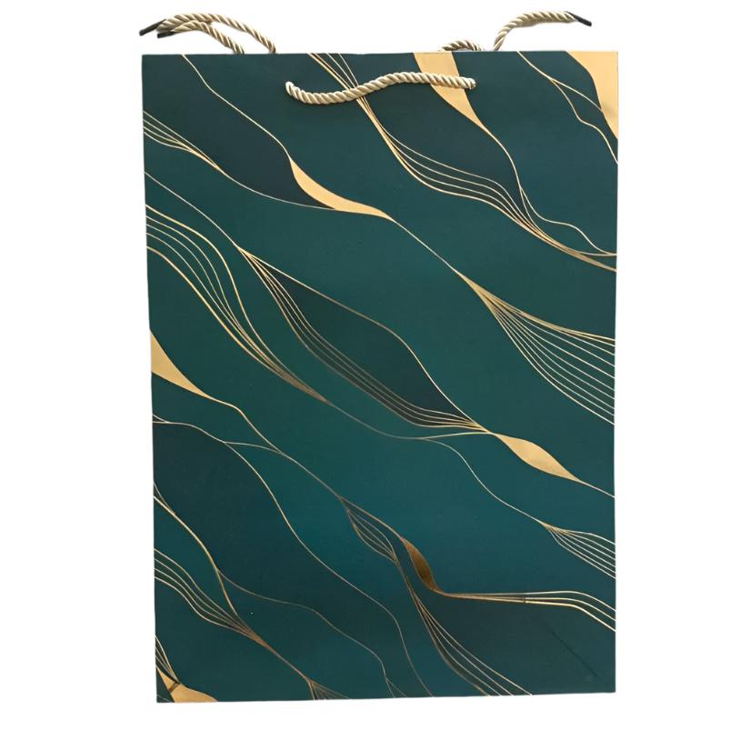 Green with gold swirls Gift Bag xl | Gift bags in Dar Tanzania