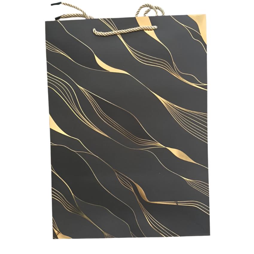 Black with gold swirls Gift Bag xl | Gift bags in Dar Tanzania