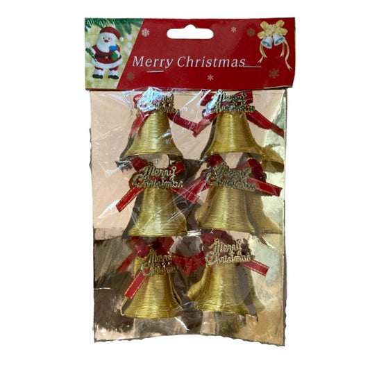 6pcs Shiny Gold Christmas Bells | Xmas decorations in Dsm Tanzania